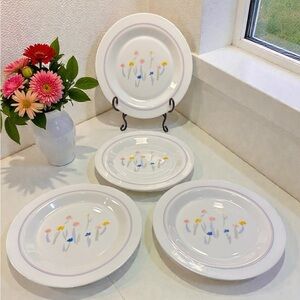 ARCOPAL Plate Glass Dinner Plates France Set of 4 Vintage Granny Cottage 10 3/4”